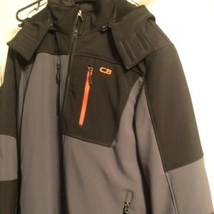 Men’s large CB jacket. Grey and orange. Very heavy